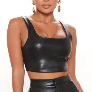 Julia Faux Leather Crop